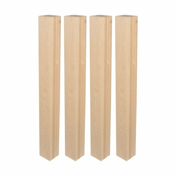 Outwater Architectural Products by 35-1/4in H x 3-1/2in Wide Solid Maple Wood Island Leg, 4PK 5APD11923